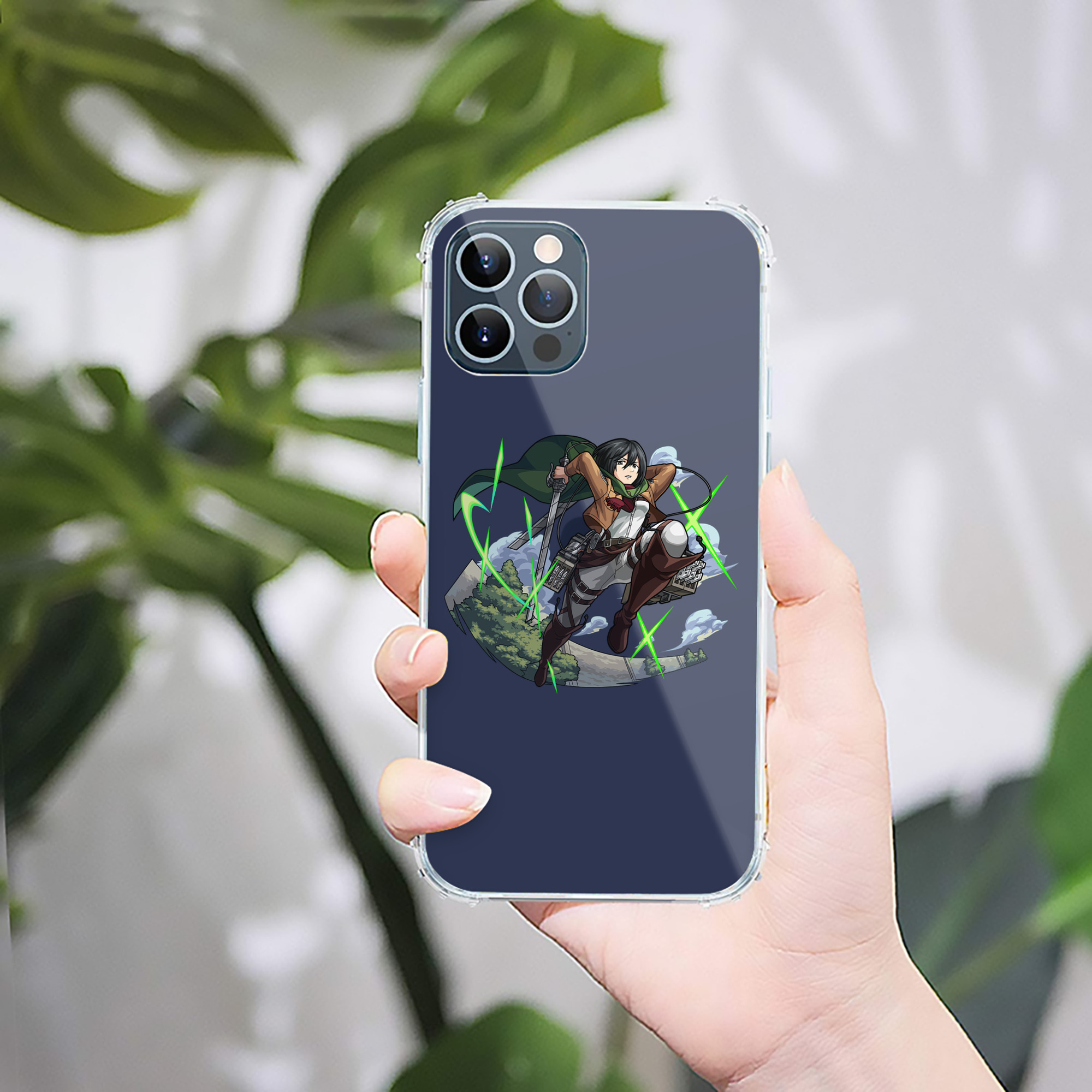 （画像用） 進撃の巨人 ミカサ·アッカーマン Attack on Titan Mikasa Ackerman 【iPhone 12シリーズ対応】透明スマホケース（クリアソフトケース）